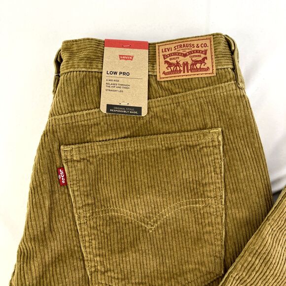 Levis Pants Men’s 31x30 Tan Low Pro Corduroy Mid Rise Straight Pants Irregular - Picture 2 of 9